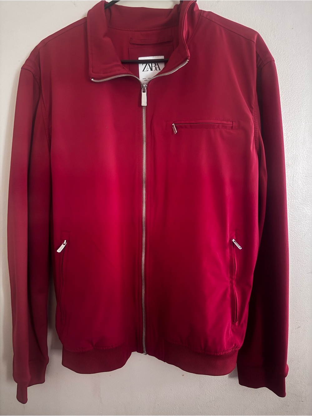 ZARA Bright Red Bomber Jacket